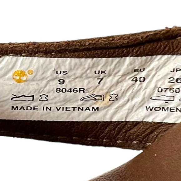 TIMBERLAND Maeslin Buckle Leather Cork Heel Wedge Sandal Womens Size 9 - Picture 14 of 16